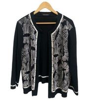 Ming Wang white black embroidered blazer Medium