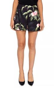 Ted Baker Catrena Peach Blossom Bow Shorts High Rise Size 3 (US Medium 8-10) EUC