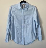 Athleta Marinwood Stripe Poplin Chambray Shirt Size XS Button Down