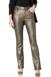 NWT Joie  Park Skinny Bootcut Pant Gold Metallic