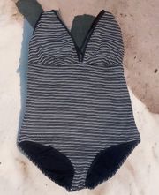 Striped One Piece Swimsuit