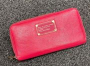 Marc by Marc Jacobs classic q zippy full zip pebble leather wallet pink