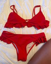 Zaful Red Bathing Suit set