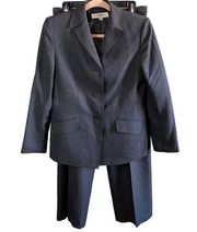 LeSuit Essentials Petite Gray Lined Suit Jacket & Pants Set