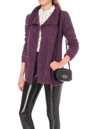 The Kooples plum purple open mohair blend cardigan sz 1