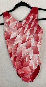 GK Elite Red White Sublime Gymnastics Leotard Size AS Adult Small