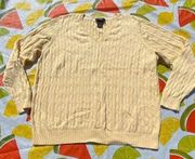 Cable knit yellow chainlink V-neck sweater 
Tagged a size 22/24