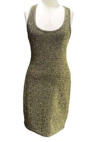 SEE YOU MONDAY Metallic black & gold Racerback mini dress Size 6/8