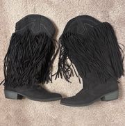 Boutique Black Fringe cowboy/ cowgirl boots