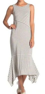 ELLA MOSS KAYLEE ASYMMETRIC STRIPED MAXI DRESS NWT WOMENS SIZE M NWT