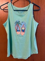 Life is Good L Womens beach flip flop tank top NWT