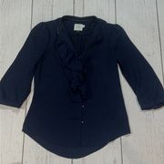 Anthropology HD in Paris navy blue blouse