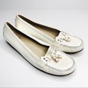 STUART WEITZMAN | White Patent Leather Loafers