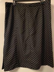 NWT Who What Wear Black and White Polka Dot Skirt Women's Sz 16