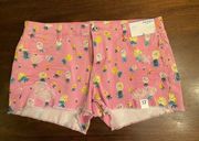 Arizona size 17 women pink jean shorts pineapple cutoff