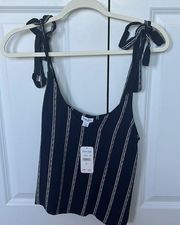 Splendid tie shoulder tank top. Blue and white striped. NWT! size XS