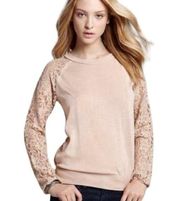 Diane von Furstenberg Avani Lace Sweater Tan Size XS
