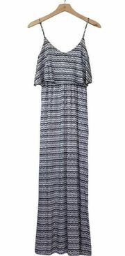 Gianni Bini Womens XS Navy Blue White Maxi Dress