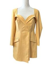 Lavish Alice Womens Coat Dress Butter Yellow Pockets Knee Length 14 New