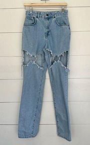 Ragged Priest Women’s Blue 30 Chain Distressed Ripped Jeans