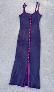 Purple Striped Maxi Dress