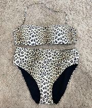 Gianni Bini Leopard Print Bikini Set XS