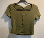 Green Crop Top