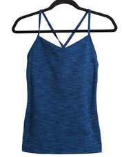 Outdoor Voices Womens Tank Top Shirt Blue Spaghetti Strap Stretch Cross Back XS