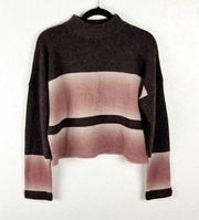 360 CASHMERE Ella 100% Cashmere Striped Long Sleeves Sweater, Size Medium