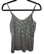 Current Air Womens Small Gray and Silver Sleeveless Striped Party Evening Blouse