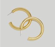 NWT Madewell Chunky Large Hoop Earrings Vintage Gold