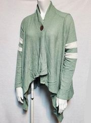 Cherish Green Cardigan with Varsity Stripes (L)