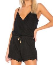 Chaser Surplice Vent Back Romper True Black New With Tags