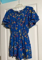 Blue Patterned Romper