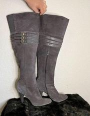 Calvin Klein Waverly gray tall suede boots 10