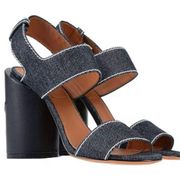 RARE GIVENCHY Denim Blue Sandal Star Block Heels | Sz. 36