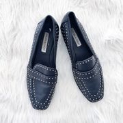 Chelsea & Violet Lisle Studded Black Leather Loafers