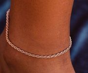 NWT LUX LUX stainless steel rope chain anklet.