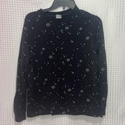 Women's Black Stars  Pajama Sweatshirt Shirt - Stars Above Black S