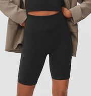 NWT Everlane Seamless Ribbed Biker Shorts Black Size M/L