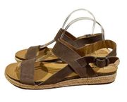 New Lucky Brand Gadine Sandals Leather Brown Size 10