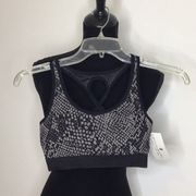 #198 Spiritual Gangster Snake print black/gray Sports Bra size XS/S. NWT