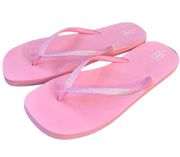 No Boundaries NEW ladies baby pink sparkle flip-flops size 11 M