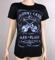 Johnny Cash Man in Black Tee L