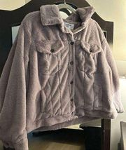NEW Super Soft CISONO by Cavalini Faux Fur Coat Jacket Lilac 2X