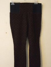 Striped brown/black stretch leggings