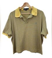 Vintage Y2K Cropped Polo Ralph Lauren Collared Shirt Size XL
