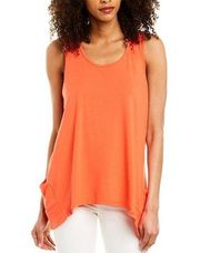 Johnny Was Calme Tank Orange Drapey Designer Sleeveless Blouse Bamboo Size XS