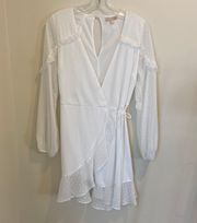 Gianni Bini White Mini Wrap Dress