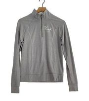 PINK - Victoria's Secret Victoria's Secret Pink Yoga Gray Quarter Zip Pullover Athletic Jacket Size Small